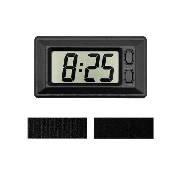 Suvnie Car Dashboard Digital Clock, Mini Portable Digital Vehicle Electronic Digital Clocks with Clear LCD Display, Adhesive Automotive Interior Clock for Car Truck Home Desk Office