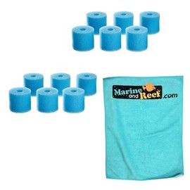 Inland Seas OASE BioMaster 250, 350, 600 & 850 Replacement 45ppi Filter Foam Two Pack & Towel Bundle (3 Items)