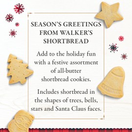 Walker’s Assorted Shortbread Cookies in Festive Shapes - Pack of 2 Shortbread Cookie Boxes - Includes Christmas Tree, Bell, Star and Santa Claus Shaped Christmas Cookies