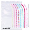 JANYUN 30 Pieces Reusable Plastic Straws BPA-Free 9" Colorful Printing