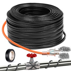 JDZKOMKE 100FT（3FT-200FT）Pipe Heating Cable for Pipe Freeze Protection, Heat Cable for Water Pipes(Metal and Plastic), Pipe Heat Tape Keeps Water Flowing at -40°F 5w/ft, 120V