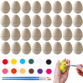 50 Pcs Paper Mache Easter Eggs for Crafts Easter Craft Eggs Empty Fillable Paintable Unfinished Paper Mache Eggs DIY Eggs Ornament for Easter Egg Hunt Surprise Eggs Easter Craft Decorations Ornaments