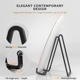 IPAME Paquete de 3 soportes grandes de 8 pulgadas para exhibición – soporte de metal cuadrado para placa de alambre + soporte de fotos para libros, platos, placas, caballete de fotos