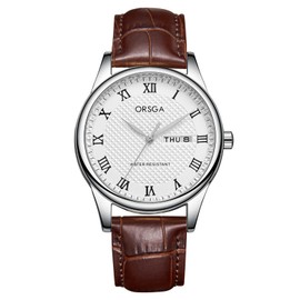 CIVO Watches for Men Waterproof Analog: Leather Strap Quartz Wrist Watch Brown Fashion Elegant Watches with Auto-Date