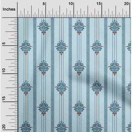 oneOone Velvet Light Blue Fabric Damask Quilting Supplies Print Sewing Fabric by The Yard 58 Inch Wide