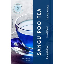 Blue Bloom Wellness: FounditGood Sangu Poo Tea – Pure Butterfly Pea, Serene Elixir for an Enchanting Experience - 100% Natural Herbal Infusion | 60 Dip Tea Bags |