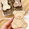LissieLou Fluffy Sitting Teddy Bear Cookie Cutter and Embosser Baby
