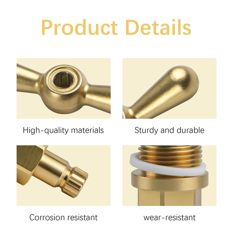 PK1100 Brass Globe Valve Faucet Stem Assy & PP806-15 Broach