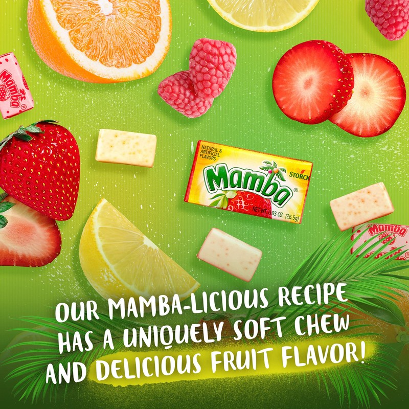Mamba Fruit Chews Candy, 3.73 ounces, 24 Pieces (Pack of