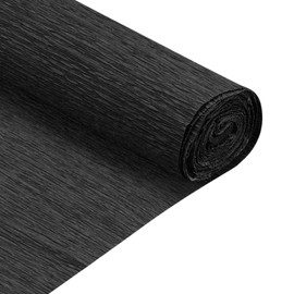 QUARKZMAN 2 Rolls Crepe Paper 50 x 210 cm Curling Paper Pastel Crepe Paper Tissue Paper Florist Crepe Paper for Crafts Decoration Gift Packaging Flowers Black