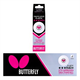 Butterfly R40+ Table Tennis Balls - 40mm White Ping Pong Ball - ITTF Certified Professional Table Tennis Ball- Poly Table Tennis Ball - 3 Pack or 12 Pack