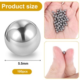 JIEYAO 100 Pcs Paint Mixing Balls, 316 Stainless Steel Mixing Agitator Balls, 5.5mm/0.22in Rust-Proof Paint Shaker Nail Polish Bearing Balls Metal Mixer Balls for Mixing Model Paints(5.5mm/0.22in)
