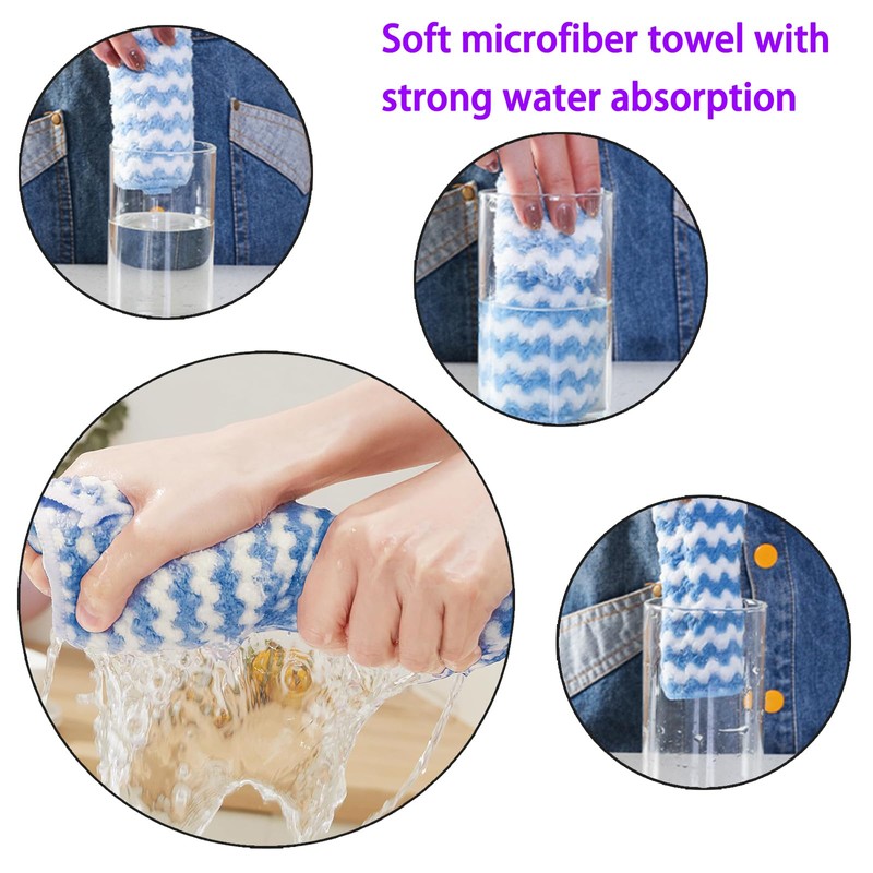 5-Pack Microfiber Cleaning Cloths, Reusable & Washable, Absorbent & Streak-Free,