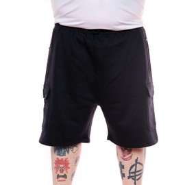 Big Size Cargo Fleece Shorts with Zip Pockets Elasticated Waist 2XL-8XL (Navy Fleece Cargo, 8XL)