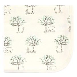 Touched by Nature Unisex Baby Organic Cotton Swaddle, Receiving and Multi-Purpose Blanket, Birch Trees, One Size