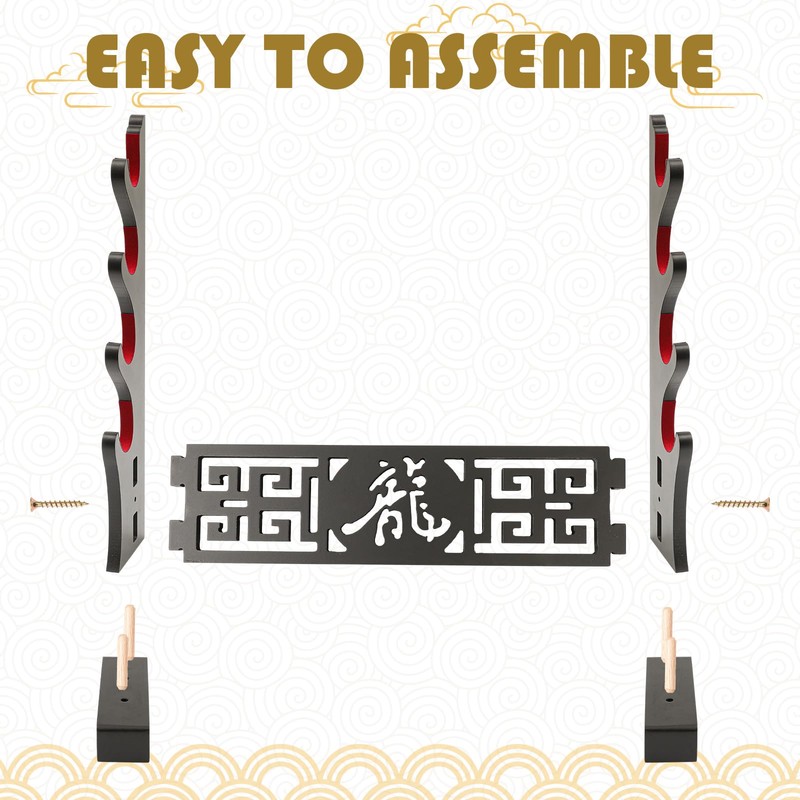 Barydat 4 Tier Katana Sword Stand with Cutout Design