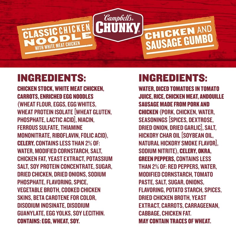 Campbell's Chunky Soup, Classic Chicken Noodle Soup and Chicken and