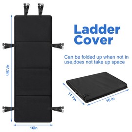 Adnee 600D Oxford Cloth Pool Ladder Protector Cover, 47.5''x16''Pool Step Guards,Swimming Pool Child Saver to Prevent Kids from Climbing,Falling,Drowning﻿ and Bunk Bed Ladders Protection ﻿