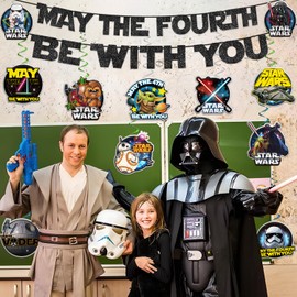 Star Birthday Party Decorations Banner Set Need DIY Include Cool Theme 1pc Banner and 12pcs Hanging Swirls for Birthday Party Supplies Decor