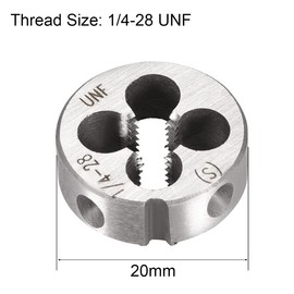 sourcing map 1/4-28 UNF Round Die, Machine Thread Right Hand Threading Die, Alloy Tool Steel Screw Thread Cutting Die, 2pcs