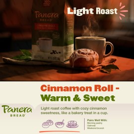 Panera Bread Cinnamon Roll Coffee Cups - Medium Roast Single Serve Pods, 100% Arabica, No Artificial Flavors, Bakery-Cafe Inspired, Keurig Compatible, 10 Single Serve Pods (1 Pack of 10)