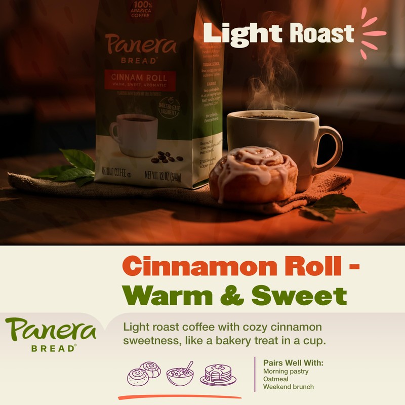 Panera Bread Cinnamon Roll Coffee Cups - Medium Roast Single