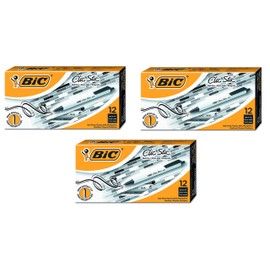 BIC CSM11-BLK Clic Stic Retractable Ball Pen, Medium Point (1.0 mm), Black Ink, 3-Pack, 36-Count