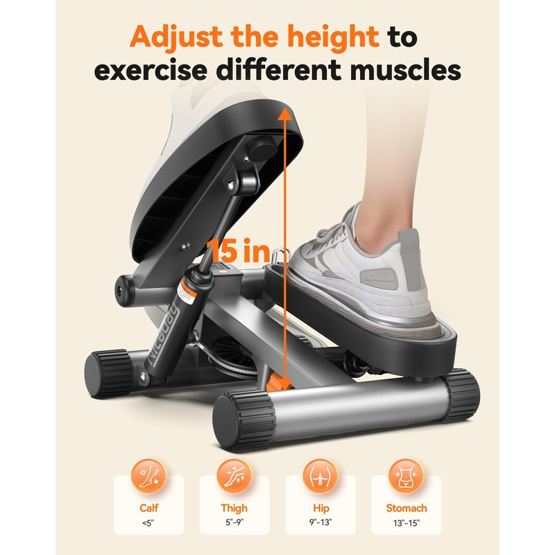 Niceday Steppers for Exercise, Mini Stair Stepper with Resistance Bands
