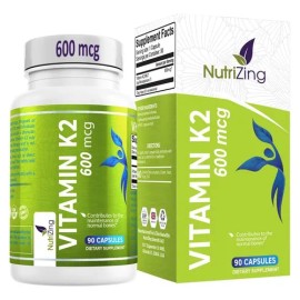 Nutrizing Vitamina K2 Mk7 Alta Potencia 600mcg 90 Cápsulas