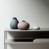 Blomus Vasen-65973 Set of 3 Vases, Pewter, Micro Chip, Bark,