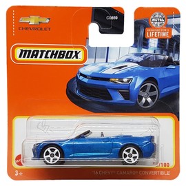 Matchbox - ´16 Chevy Camaro Convertible - MBX Showroom 31/100 - HVP16 - Short Card - Blue Metallic - Superfast Lesney - Mattel 2024-1:64