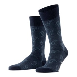 Burlington Men's Paisley M So Cotton Patterned Socks, 1 Pair, Blue Navy 6120, 40-46