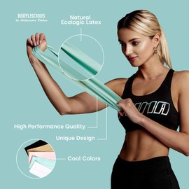 BODYLISCIOUS Elastic Fitness Bands Resistance Bands Accessories Fitness Home Training Set 5 Resistance Bands + Gift Box + Free Gift for Women