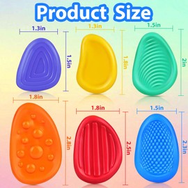 Fidget Toys Sensory Stone for Kids:Textured Soft Worry Stone for Autism Kids Calming - Fidget Stress Toys for Students Anxiety Relief -Social Emotional Feelings Toys-Texture Sensory Fidget Toy(6Pcs)
