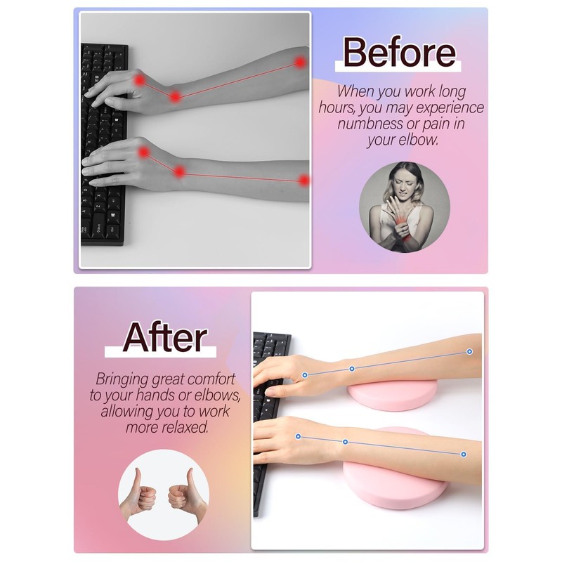 TOROKOM Pack of 2 Nail Tech Elbow Support, Hand Rest