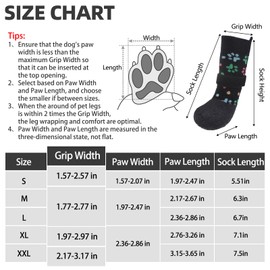 PUPTECK Anti Slip Dogs Shoes for Hot/Cold Pavement, Senior Booties, Rubber Boots & Paw Protectors for Small Medium Large Size Dogs to Prevent Licking, Grippy Socks for Hardwood Floors, Paw, XL