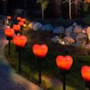 Outdoor Solar Garden Stake Lights Waterproof Solar Red Heart Shaped