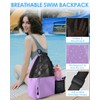 BROTOU Mesh Drawstring Backpack with Wet Pocket Multi Functional Swim