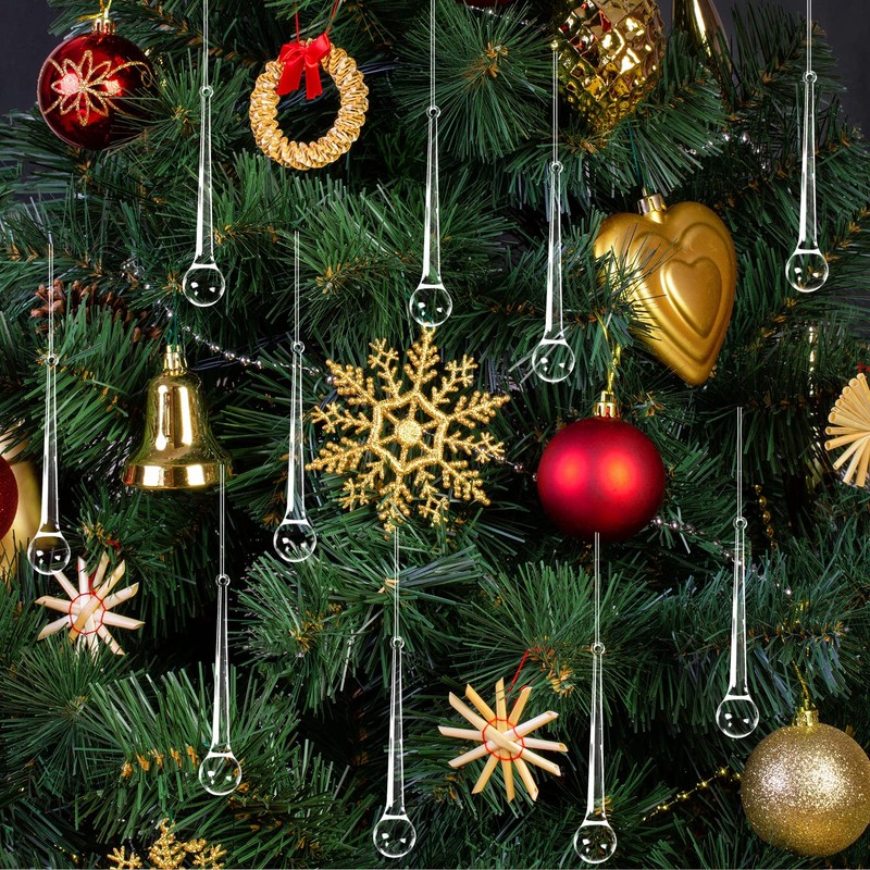 YIEUR 40 x Christmas Tree Decorations Icicle Ice Drop Pendants