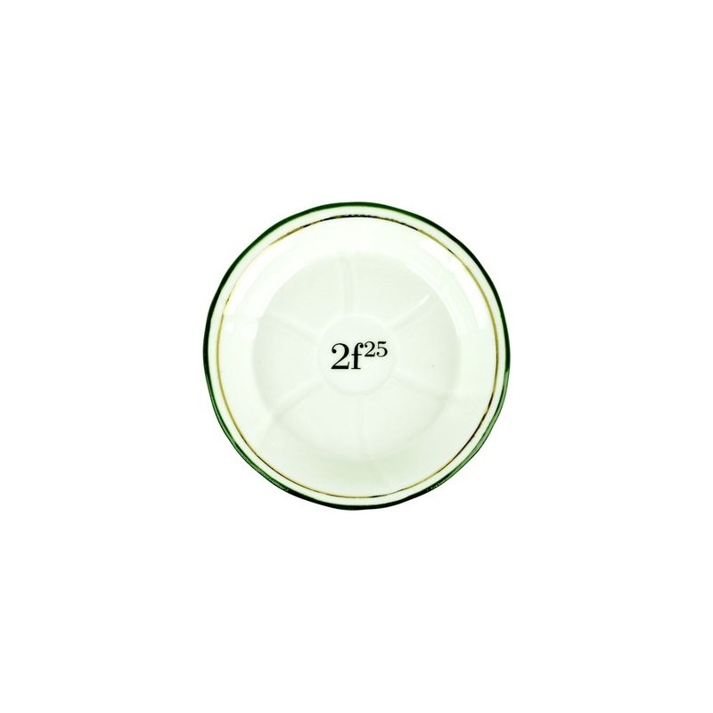 Porcelain French Absinthe Coaster/Saucer, 2f25, Green/Gold