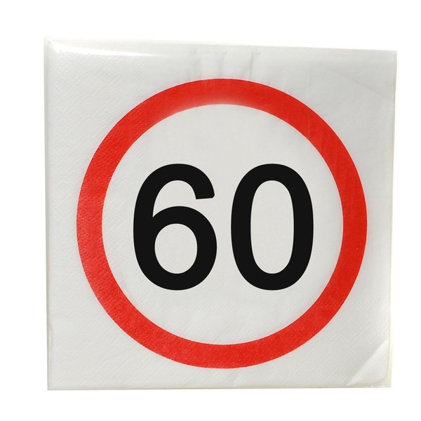 Napkins 33 x 33 cm 12 Traffic Signs Number 60