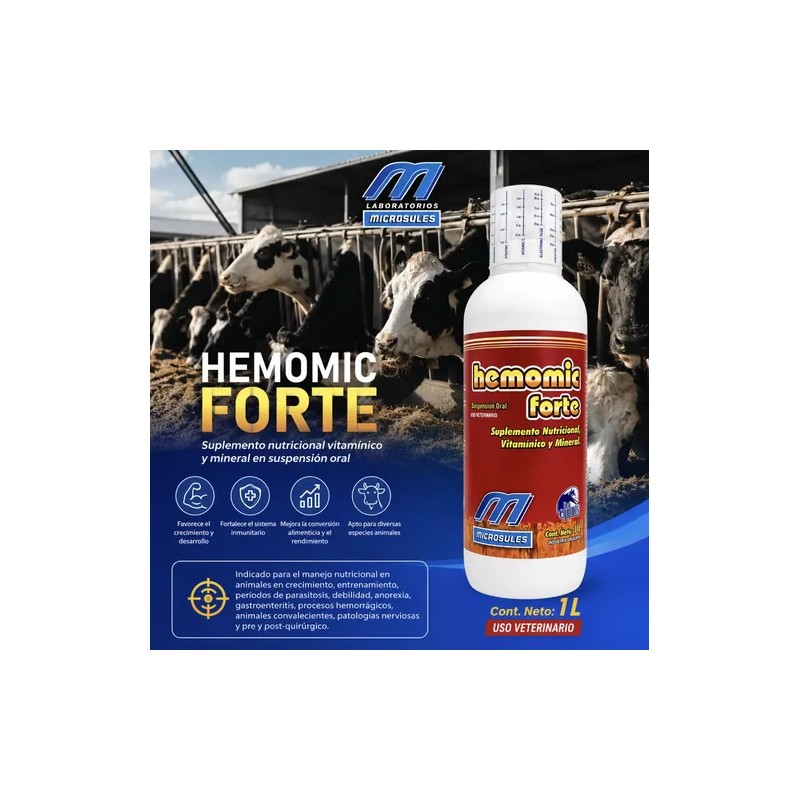Hemomic Forte 1l Nutrición Equinos Animal Vitamina Mineral