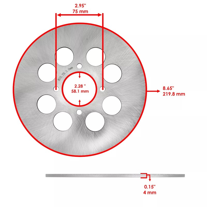 Caltric Front Rear Brake Disc Rotor w/ Pads for Yamaha
