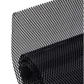 AggAuto 47x16 inches Car Pickup Truck Grill Mesh Spoiler Bumper Vent Aluminum Alloy Automotive Grille Insert Air Intake Racing Rhombic Hole 3x6mm Black