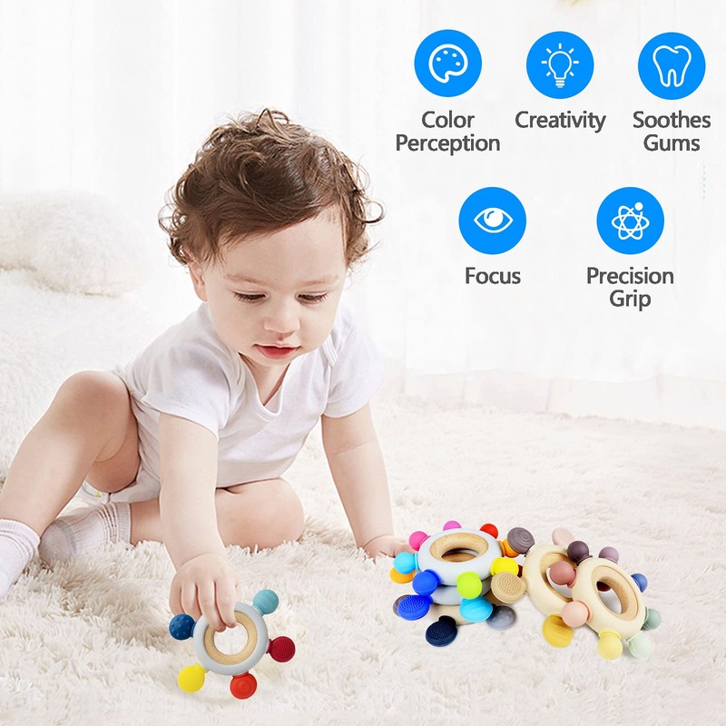 Arudyo Baby Teething Toys Silicone Teethers BPA Free Silicone Rudder