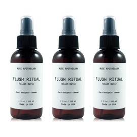 Muse Bath Apothecary Flush Ritual - Aromatic & Refreshing Toilet Spray, Use Before You Go, 4 oz, Infused with Natural Essential Oils - Aloe + Eucalyptus + Lavender, 3 Pack
