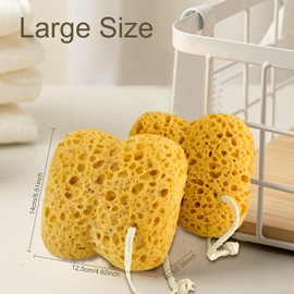 Wanheart 2pcs Bath Sponges, Larger Shower Sponges for Women Men, Exfoliating Body Sponges for Shower for Adults and Kids, Ultra-Soft for Sensitive Dry Skin