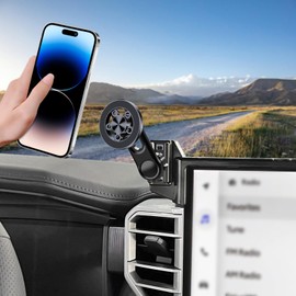 YIXKTUKEKE Car Phone Holder for Toyota Sequoia 2023-2025 & Tundra 2022-2025 Accessories 14-inch Screen，Car Mount，[Strongest Magnets] 360° Rotation [Extended Arm]，Compatible with All Cell Phones