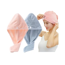 Hair Drying Towel, Dry Cap, Set of 2, Quick Drying, Hair Towel, For Long Hair, Lightweight, Shower Cap, Strong Absorbency, After Bathing, Towel Cap, Fluffy, Hair Turban, Hair Cap, Bath Supplies (Pink+