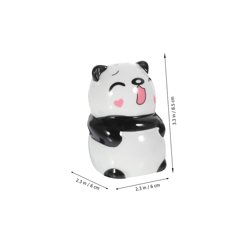 COLLBATH Panda Shape Ceramic Spice Jar Salt Pepper Dispenser Set
